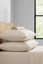 Off-White Striped Satin Bedsheet Set – Hotel Luxury Collection - Image 2