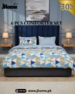 JHome 6-Piece Geometric Comforter Set – Modern Blue & Beige Collection
