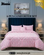 JHome 6-Piece Geometric Comforter Set – Modern Blue & Beige Collection